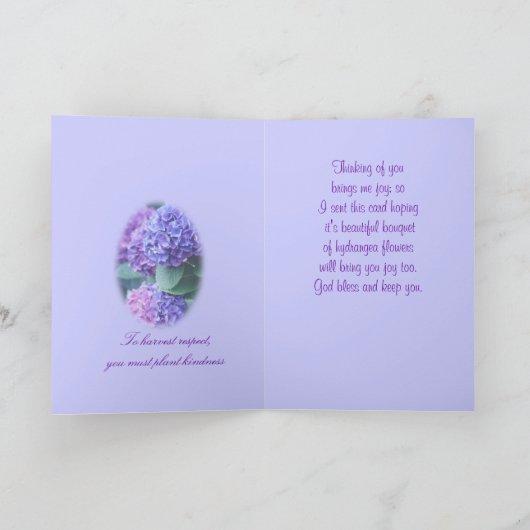 Hydrangea 2385 in Vase- passen Sie jede Gelegenhei Karte (Innenseite)