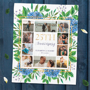 Hydrangea 25-Jahres-Jubiläum-Individuelle Fotocoll Fleecedecke
