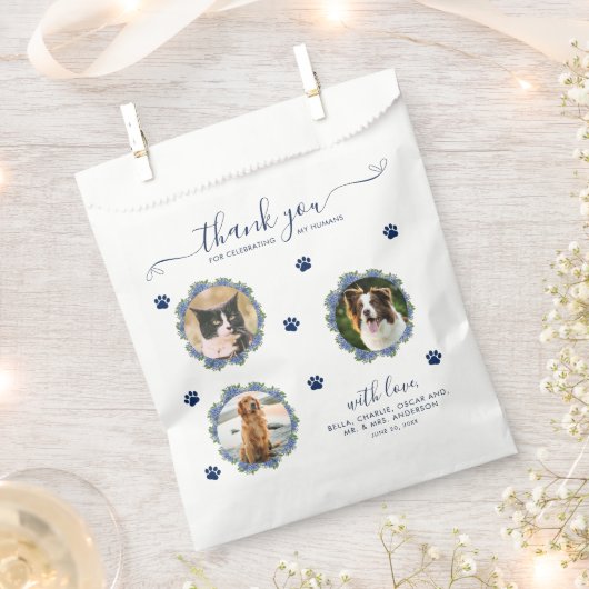Hydrangea 3 Foto Custom Pet Wedding Leckerei Doggi Geschenktütchen (Ausgeschnitten)