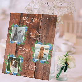 Hydrangea 3 Foto Wood Wedding Pet Signature Drink Sockelschild