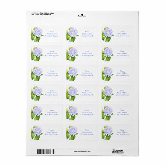 Hydrangea Adressaufkleber (Vorne)