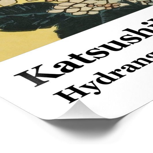 Hydrangea and Swallow by Hokusai Poster (Ecke)