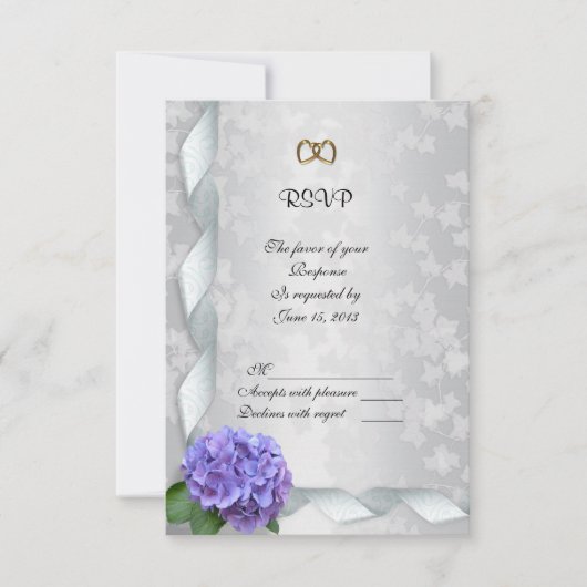 Hydrangea-Antwortkarte RSVP Karte (Vorderseite)