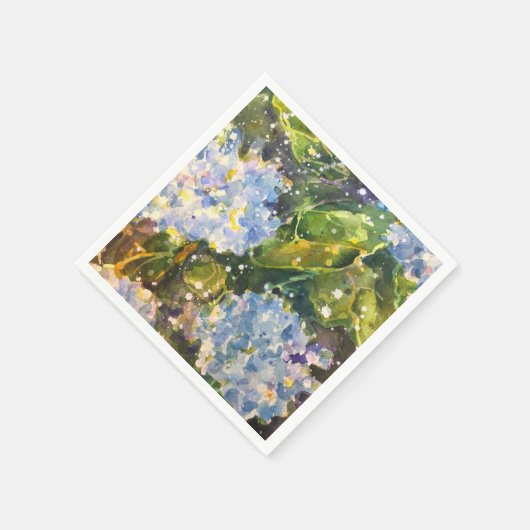 Hydrangea Aquarell Druckservietten Serviette (Ecke)