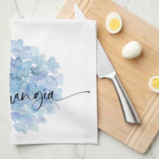 Hydrangea Aquarell Küchentücher (Viertel Falte)