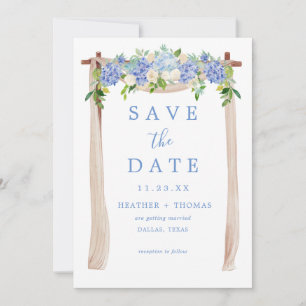 Hydrangea-Aquarell-staubiges blaues rustikales Save The Date