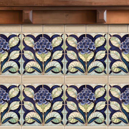 Hydrangea Art Deco Florale Mauer Dekoration Jugend Fliese