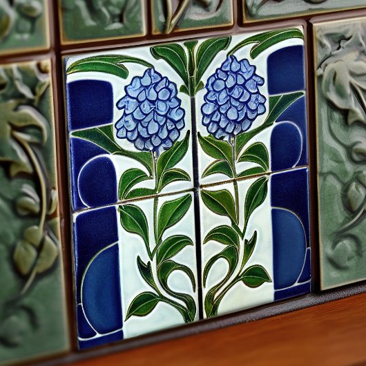 Hydrangea Art Deco Florale Mauer Dekoration Jugend Fliese