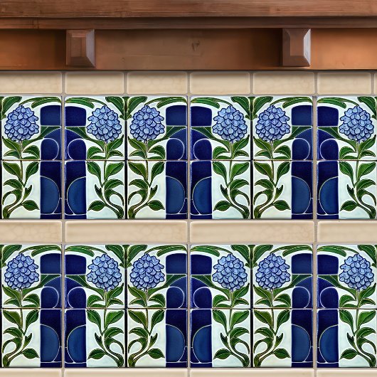 Hydrangea Art Deco Florale Mauer Dekoration Jugend Fliese