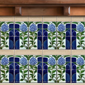 Hydrangea Art Deco Florale Wanddekoration Art Nouv Fliese