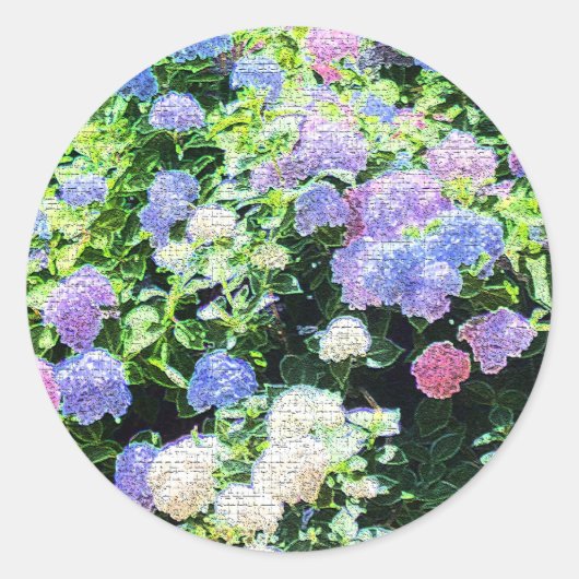 Hydrangea Art Runder Aufkleber (Vorderseite)