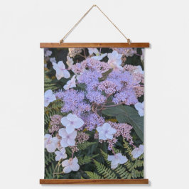 Hydrangea Aspera Blume Floral Wandteppich Mit Holzrahmen