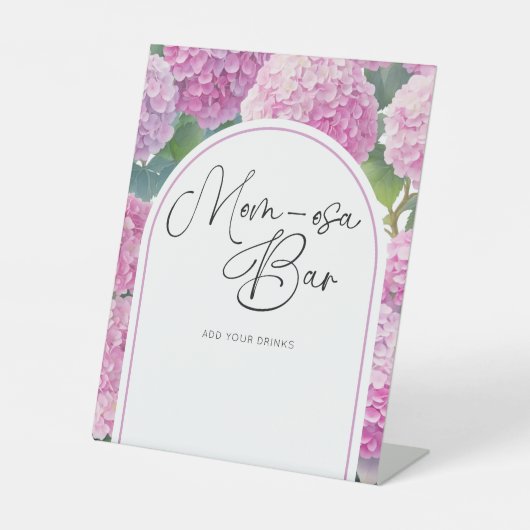 Hydrangea Baby Shower Mama-osa-Bar Sockelschild (Vorderseite)