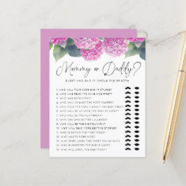 Hydrangea Baby Shower Mommy oder Daddy Games