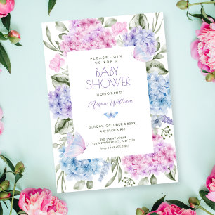 Hydrangea-Babydusche Einladung
