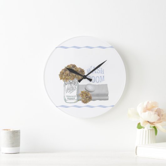 Hydrangea-Badezimmer-Wanduhr Große Wanduhr (Zuhause)