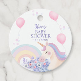 Hydrangea Balloon Rainbow Unicorn Babydusche Geschenkanhänger