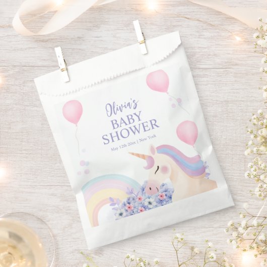 Hydrangea Balloon Rainbow Unicorn Babydusche Geschenktütchen (Ausgeschnitten)