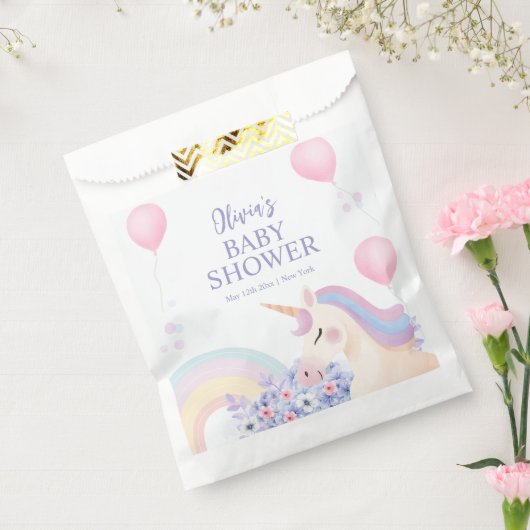 Hydrangea Balloon Rainbow Unicorn Babydusche Geschenktütchen (Versiegelt)