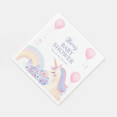 Hydrangea Balloon Rainbow Unicorn Babydusche Serviette (Ecke)