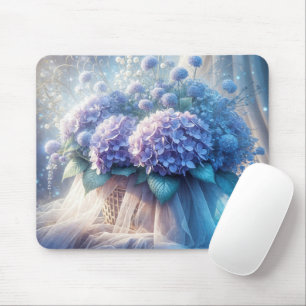 Hydrangea Basket Bouquet und Tulle Mousepad