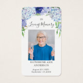 Hydrangea Beerdigungsgedicht (Vorderseite)