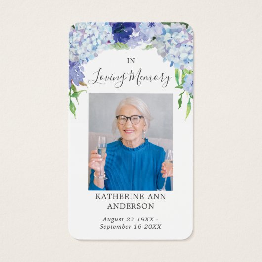 Hydrangea Beerdigungsgedicht (Vorderseite)