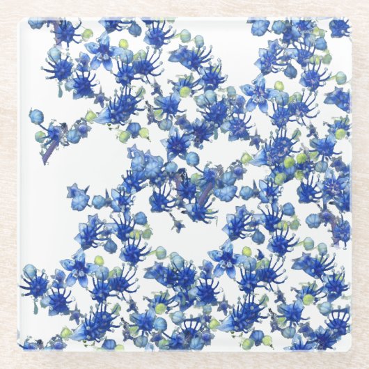 Hydrangea (BGC transparent) Glasuntersetzer (Vorderseite)