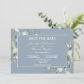 Hydrangea Blätter Save the Date Farbe und Grün (Stehend Vorderseite)