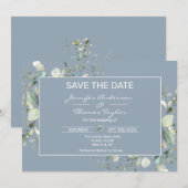 Hydrangea Blätter Save the Date Farbe und Grün (Vorne/Hinten)