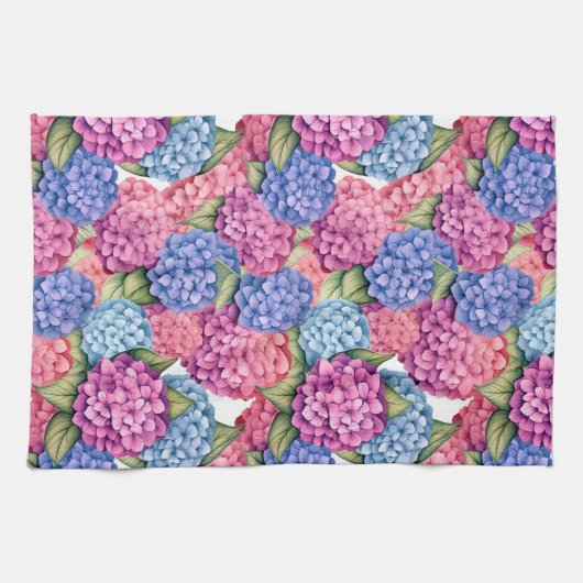 Hydrangea Blaulblau Pink Geschirrtuch (Horizontal)