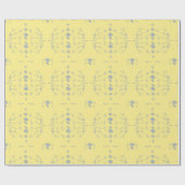 Hydrangea Block Gelb und Blau Muster Geschenkpapier (Flach)