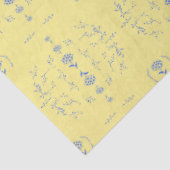 Hydrangea Block Gelb und Blau Muster Seidenpapier (Detail)