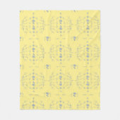 Hydrangea Blockmuster - Gelb und Blau Fleecedecke (Vorderseite)