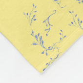 Hydrangea Blockmuster - Gelb und Blau Fleecedecke (Ecke)