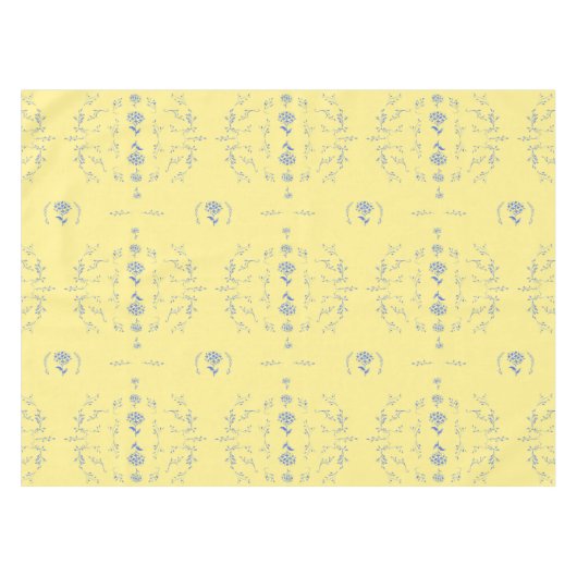 Hydrangea Blockmuster - Gelb und Blau Tischdecke (Vorderseite (Horizontal))