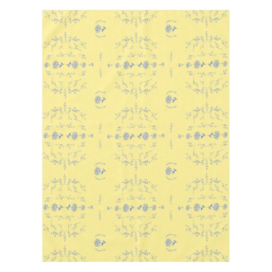 Hydrangea Blockmuster - Gelb und Blau Tischdecke (Vorderseite)