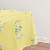 Hydrangea Blockmuster - Gelb und Blau Tischdecke (Beispiel)