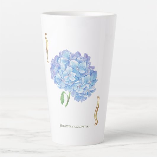 Hydrangea Bloom – Vintage Botanical Flower  Milchtasse (Vorderseite)