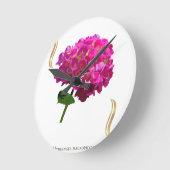Hydrangea Bloom – Vintage Botanical Fuchsia Runde Wanduhr (Winkel)