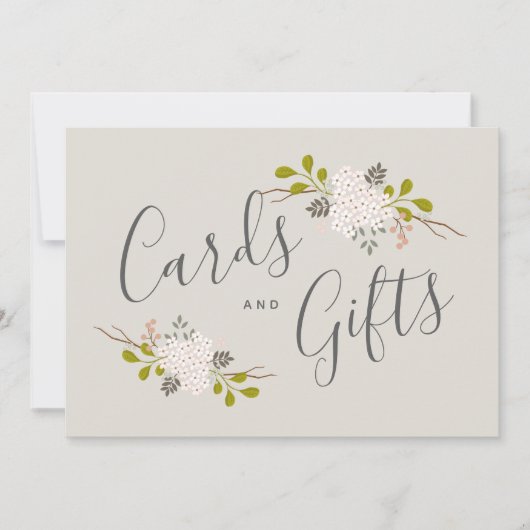 Hydrangea Blooms Botanische Hochzeitsgeschenk Tafe Einladung (Vorderseite)