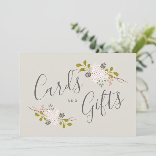 Hydrangea Blooms Botanische Hochzeitsgeschenk Tafe Einladung (Stehend Vorderseite)