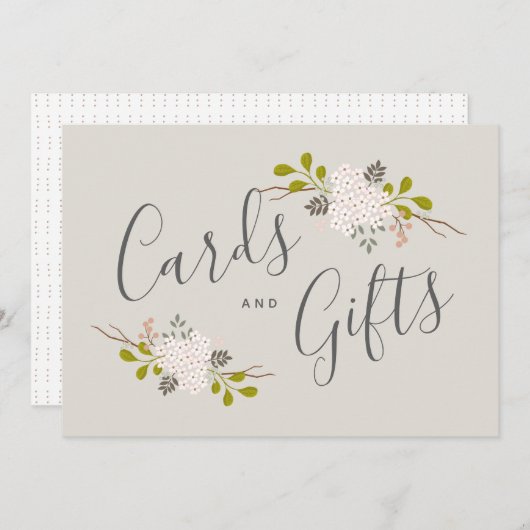 Hydrangea Blooms Botanische Hochzeitsgeschenk Tafe Einladung (Vorne/Hinten)