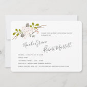 Hydrangea Blooms Botanische Probe Abendessen Einladung (Vorderseite)