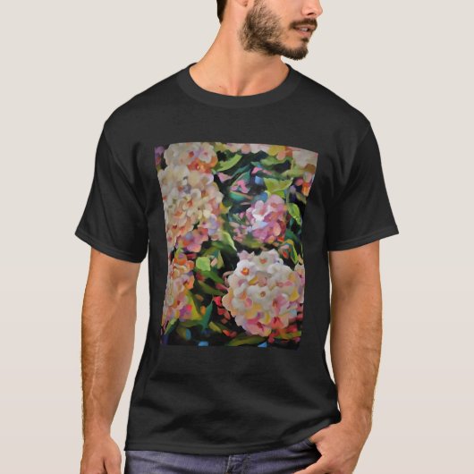 Hydrangea Blossom Decorative Floral K Florets T-Shirt (Vorderseite)