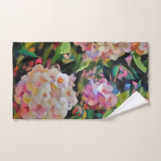 Hydrangea Blossom Dekorative Blumenart Rosa Badhandtuch Set (Handtuch)