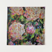 Hydrangea Blossom Dekorative Blumenart Rosa Wandteppich (Vorderseite (Horizontal))