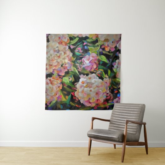 Hydrangea Blossom Dekorative Blumenart Rosa Wandteppich (Beispiel)