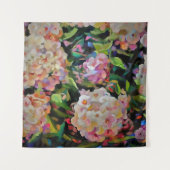 Hydrangea Blossom Dekorative Blumenart Rosa Wandteppich (Vorderseite)