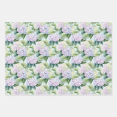 Hydrangea Blossoms Lilac Blauer Creme Blumenmuster Geschenkpapier Set (Vorderseite 3)